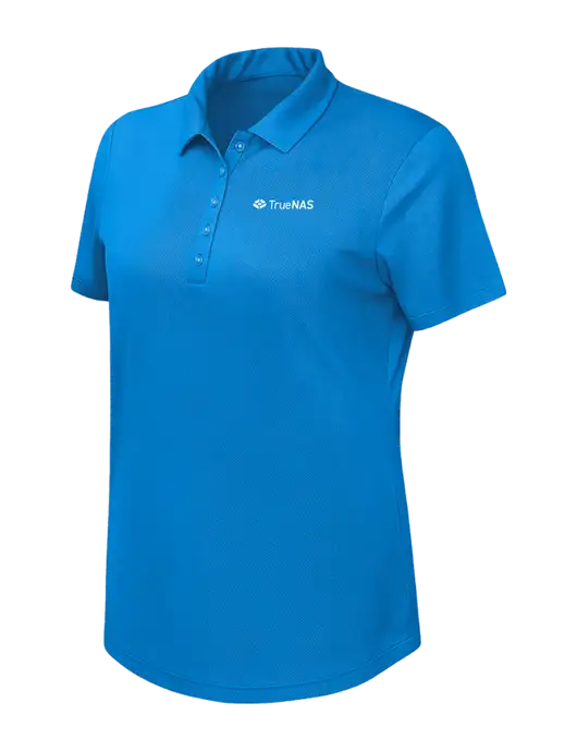 Callaway Womens Birdseye Dark Carolina Blue Polo w/TrueNAS Logo