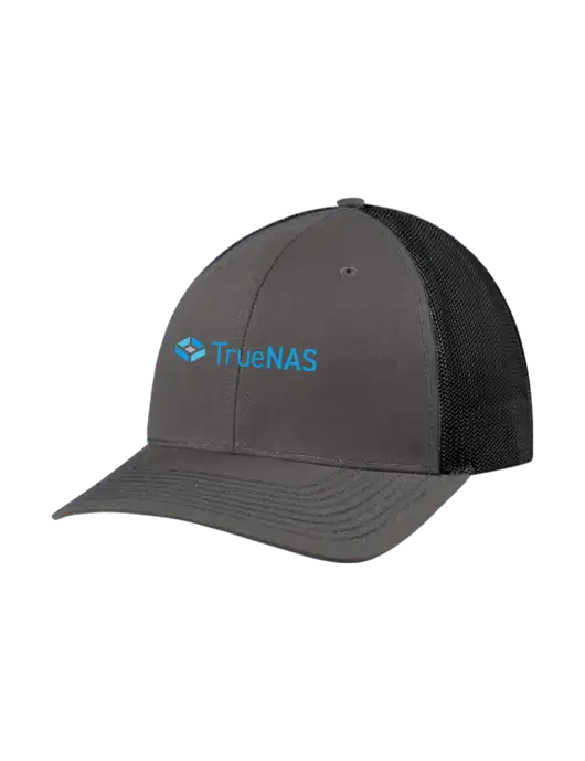 Richardson Adjustable Snapback Original 112 Trucker Cap Dark Grey w/Black Mesh w/TrueNAS Logo