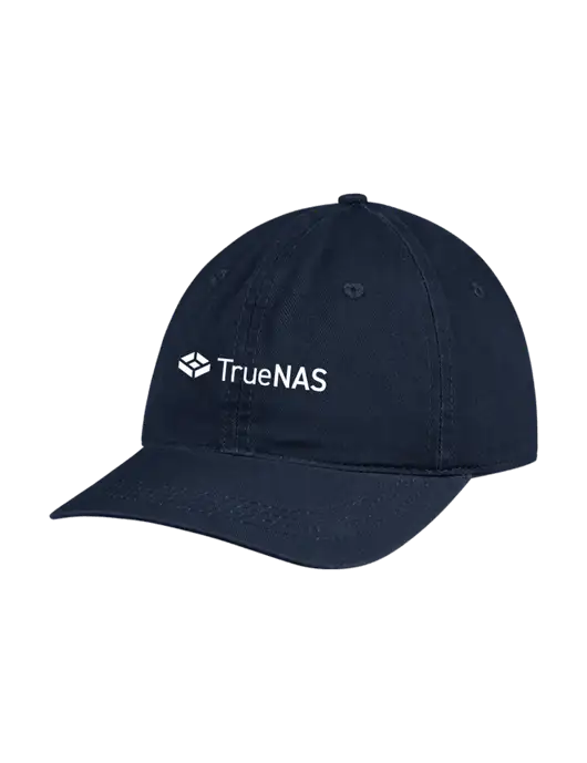 Garment Washed Unstructured Twill Navy Cap w/TrueNAS Logo