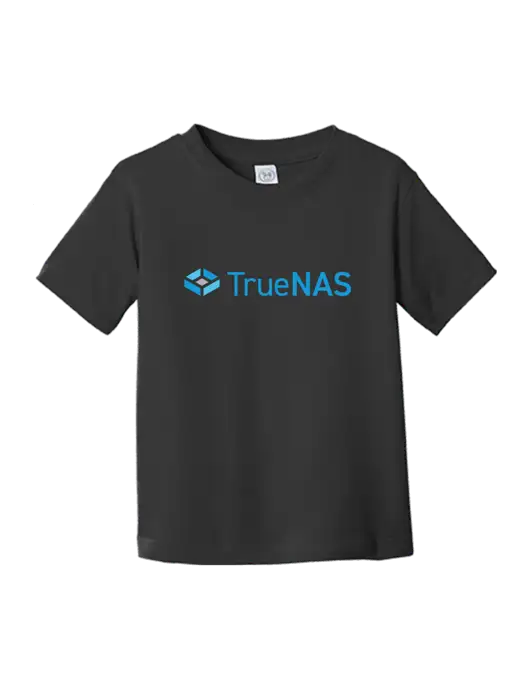 Rabbit Skins Black Toddler Fine Jersey Tee w/TrueNAS Logo