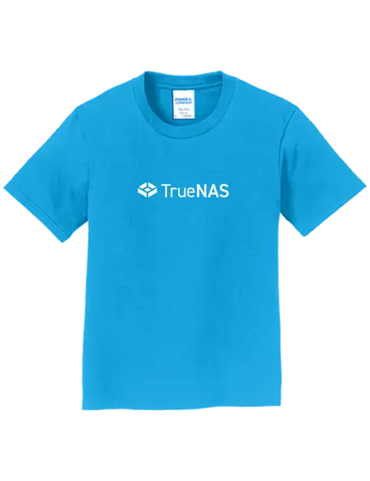 Youth Ring Spun Sapphire 4.5 oz T-Shirt w/TrueNAS Logo