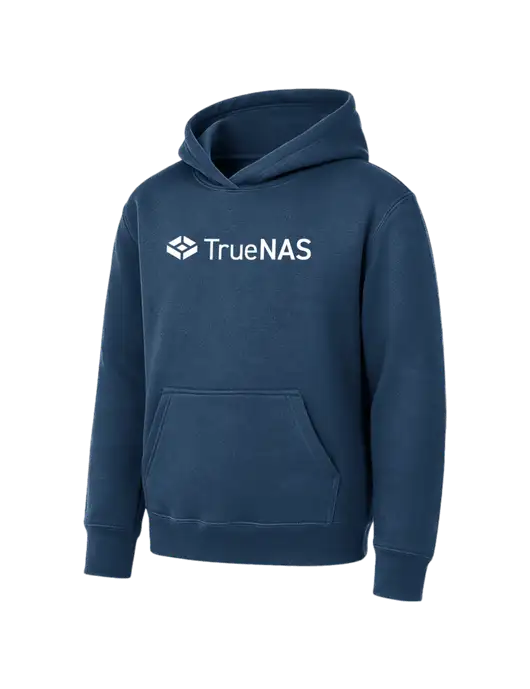 Youth Navy 7.8 oz Pullover Hooded Sweatshirt w/TrueNAS Logo