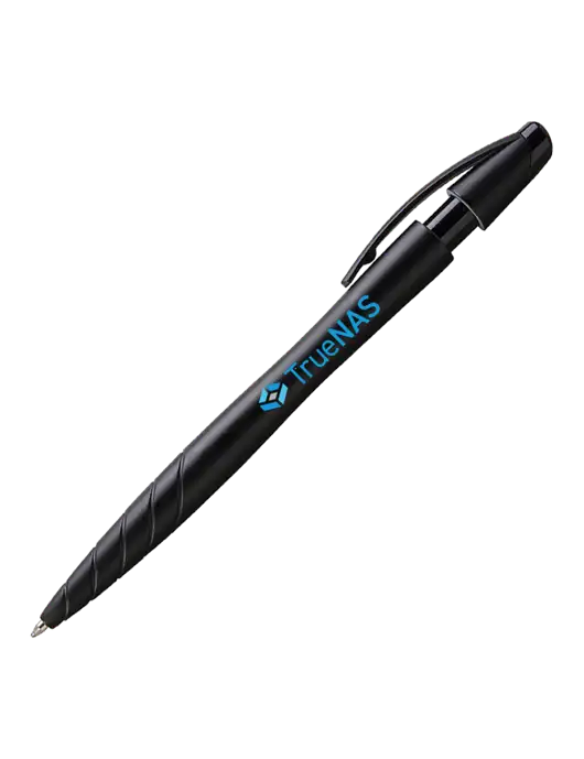 Awali Black Metallic Pen - Black Ink w/TrueNAS Logo