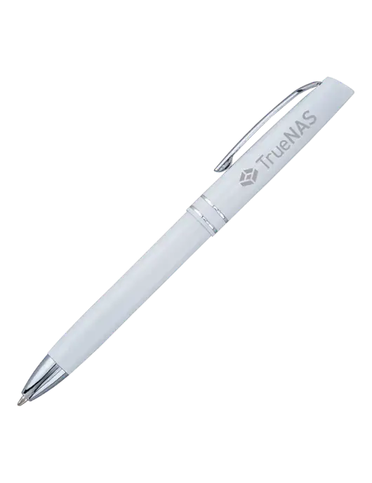 White Anguilla Black Ink Pen w/TrueNAS Logo