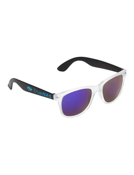 Key West Black Mirrored Sunglasses w/TrueNAS Logo