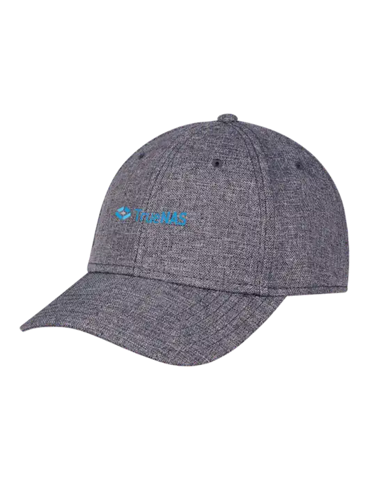Heather Charcoal Structured Linen Look Cap Hook & Loop w/TrueNAS Logo