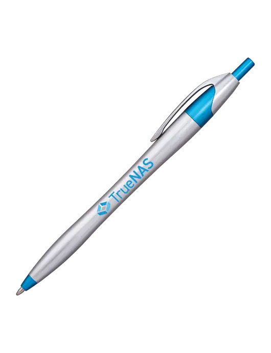 Novella Sapphire/Chrome Bright Pen - Blue Ink w/TrueNAS Logo