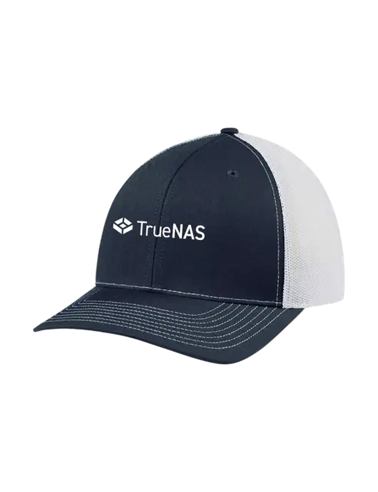 Richardson Adjustable Snapback Original 112 Trucker Cap Navy w/White Mesh w/TrueNAS Logo