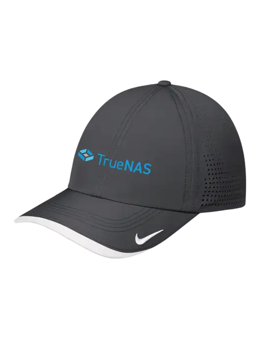 Nike Dark Grey/White Dri-FIT Perforated Performance Cap w/TrueNAS Logo