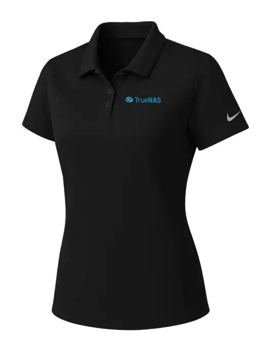 Nike Womens Black Dry Essential Solid Polo w/TrueNAS Logo