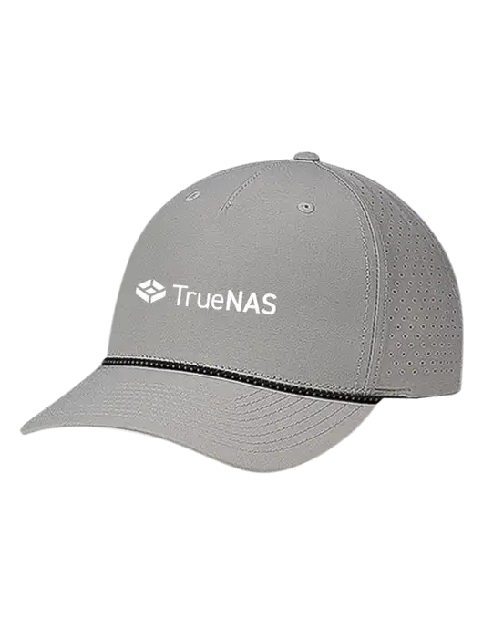 Richardson Laser Perf Performance Light Grey/Black-Grey Rope Cap w/TrueNAS Logo