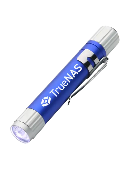 Blue Aluminum LED Penlight w/TrueNAS Logo