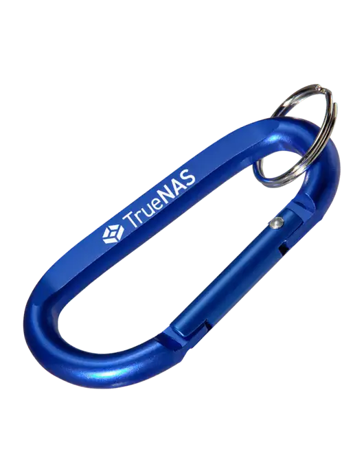 Blue Carabiner & Key Ring w/TrueNAS Logo