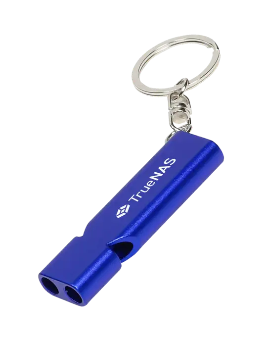 Quick Alert Blue Safety Whistle w/TrueNAS Logo