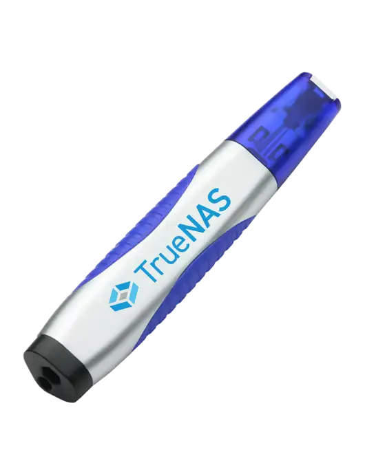 Silver/Blue Level Light Screwdriver Pen w/TrueNAS Logo