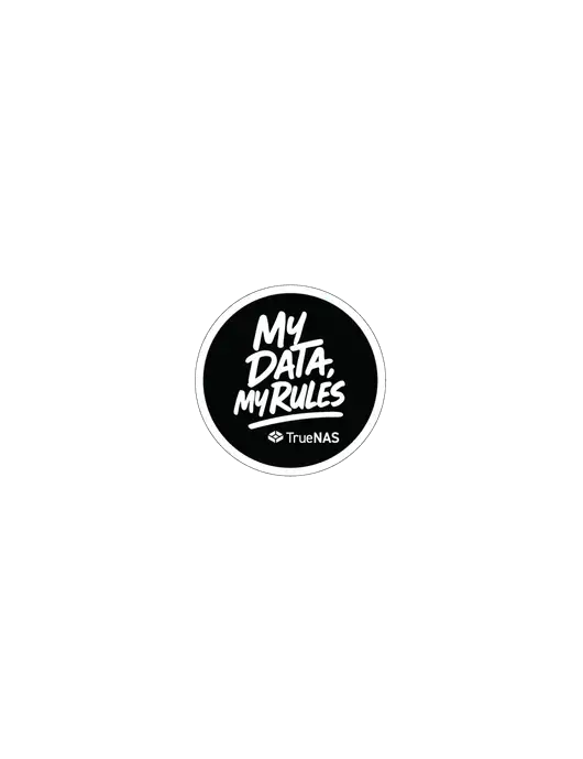 TrueNAS My Data, My Rules 3.5" Decal