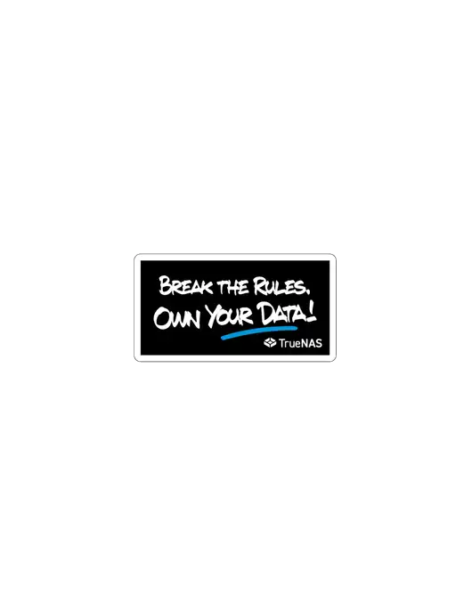 TrueNAS Break the Rules 4" Square Decal